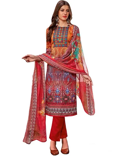 Elegant Heavy Dress Material with Dupatta For Women