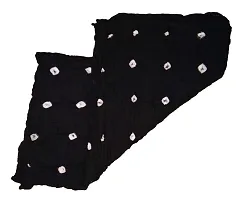 Krish Women's Cotton Bandhej One Color Stole (Black, Free Size)-thumb2