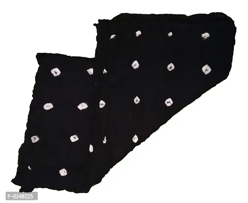 Krish Women's Cotton Bandhej One Color Stole (Black, Free Size)-thumb3