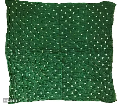 Krish Women's Cotton Bandhej One Color Dupatta Stole (Green, Free Size)-thumb5