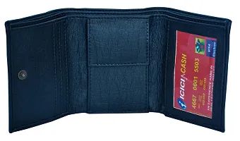 Kkrish PU Leather Wallet 3FOLD Button (Black)-thumb2