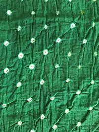 Krish Women's Cotton Bandhej One Color Dupatta Stole (Green, Free Size)-thumb3