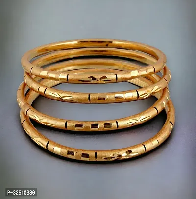 Trendy Gold Plated Traditional Ethnic Bangles Set of 4-thumb3