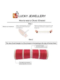 Red Acrylic Cubic Zirconia Bridal Chuda Set Pack Of 1-thumb2