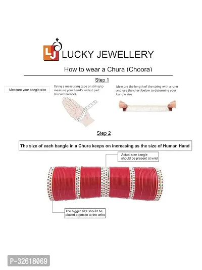 Red Acrylic Cubic Zirconia Bridal Chuda Set Pack Of 1-thumb3