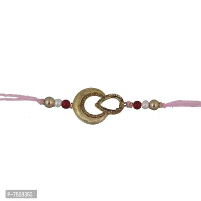 Lucky jewellery Rakhi 18 K Gold Plated Rakhe Boho Collection Rakshabandan Rakhee Bracelet for Bro/Brother/Bhaiya/Bhai/Bhabhi Rakshasutra (70-WESR1-2520-1)-thumb3