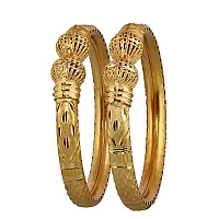 Elegant Golden Alloy Gold Plated Bangles For Women Set Of 2pcs-thumb4