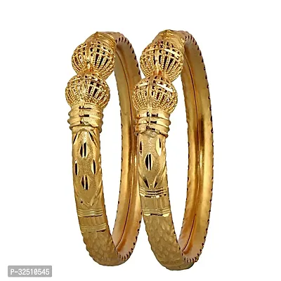 Elegant Golden Alloy Gold Plated Bangles For Women Set Of 2pcs-thumb5