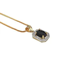 18K Gold Plated American Diamond (AD) Black Color Combo Pendant Set With Earring, Bracelet & Ring For Girls & Women-thumb4