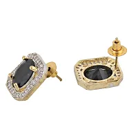 18K Gold Plated American Diamond (AD) Black Color Combo Pendant Set With Earring, Bracelet & Ring For Girls & Women-thumb3