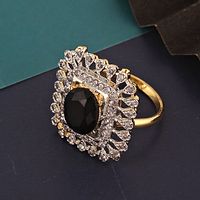 Elegant Black Gold Plated American Diamond Finger Ring For Girls And Women-thumb1