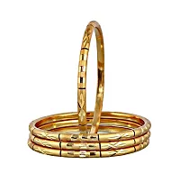 Elegant Golden Alloy Gold Plated Bangles For Women Set Of 4 pcs-thumb1