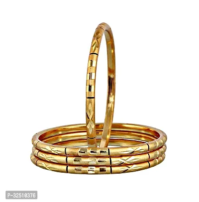 Elegant Golden Alloy Gold Plated Bangles For Women Set Of 4 pcs-thumb2