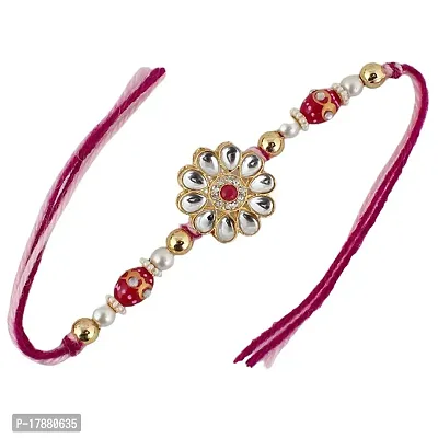 Lucky Jewellery Gold Plated  Rakhi Multi color thread Designer Fancy Traditional Rakhee-thumb4