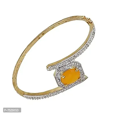Lucky Jewellery 18K Gold Plated American Diamond (AD) Yellow Color Combo Pendant Set with Earring, Bracelet,  Ring for Girls  Women (624-K5SA-882-Y)-thumb3