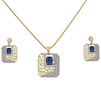 JEWEL21 18K Gold Plated American Diamond (AD) White Color Combo Pendant Set with Earring, Bracelet,  Ring for Girls  Women (575-p4sa-1554-b)-thumb2