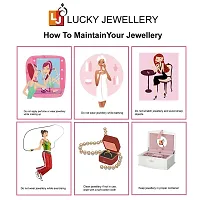 Lucky Jewellery 18K Gold Plated American Diamond (AD) Pink Color Pendant,Earring with Chain for Girls  Women (333-P4SA-1509-PK)-thumb4