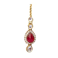 Lucky Jewellery 3 Line Kundan Set Magenta Blue Colour with Earrings Tikka (MSK-3-LINE-RB)-thumb3