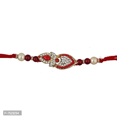 Lucky jewellery Rakhi 18 K Gold Plated Rakhe Boho Collection Rakshabandan Rakhee Bracelet for Bro/Brother/Bhaiya/Bhai/Bhabhi Rakshasutra (70-WEMR1-2310-1)-thumb3