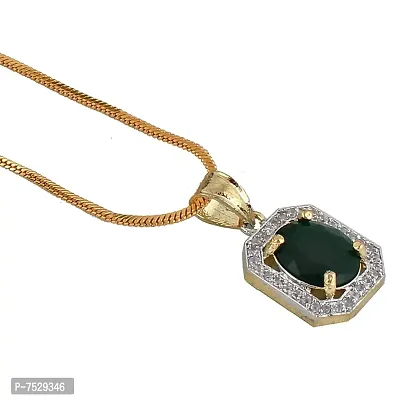 JEWEL21 18K Gold Plated American Diamond (AD) Green Color Combo Pendant Set with Earring, Bracelet,  Ring for Girls  Women (624-k5sa-882-g)-thumb5