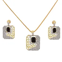 JEWEL21 18K Gold Plated American Diamond (AD) White Color Combo Pendant Set with Earring, Bracelet,  Ring for Girls  Women (575-p4sa-1554-bl)-thumb2