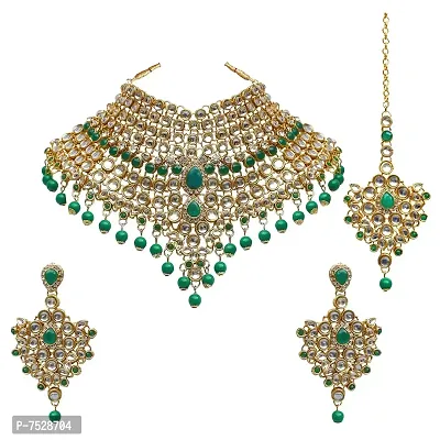 Lucky Jewellery Jewellery Set for Women (Green) (1650-L1SK-KD124-G)