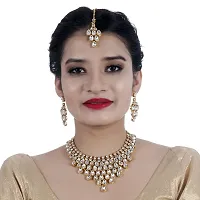 Lucky Jewellery Designer White Color Stone Gold Plating Necklace Set for Girls  Women (825-L1SS-837-W)-thumb4