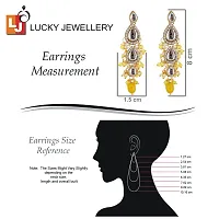 Lucky Jewellery Traditional Gold Plated Kundan Stone Yellow Earrings for Girls  Women (260-MEK-1812-Y)-thumb2