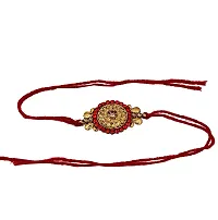 Lucky Jewellery Men's and Women's 18 K Gold Plated Rakshabandan Collection Rakhee Bracelet (120-P3R1-237-LCT-RED-2)-thumb1