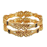 Elegant Golden Alloy Gold Plated Bangles For Women Set Of 2 pcs-thumb1