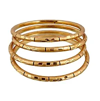 Elegant Golden Alloy Gold Plated Bangles For Women Set Of 4 pcs-thumb3