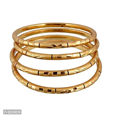 Elegant Golden Alloy Gold Plated Bangles For Women Set Of 4 pcs-thumb4