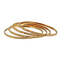 LUCKY JEWELLERY Gold Plated Designer Golden Color Traditional Ethnic 4 Pcs. Bangles Set for Women (126-J1BG-450A-4-24)-thumb4