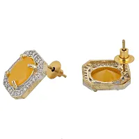 JEWEL21 18K Gold Plated American Diamond (AD) Yellow Color Combo Pendant Set with Earring, Bracelet,  Ring for Girls  Women (624-k5sa-882-y)-thumb3