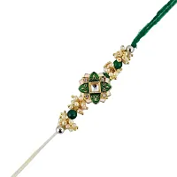 Designer Green Rakhi 2 Piece With Roli Chawal Set For Rakshabandan-thumb3