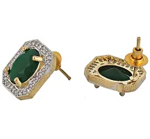 JEWEL21 18K Gold Plated American Diamond (AD) Green Color Combo Pendant Set with Earring, Bracelet,  Ring for Girls  Women (624-k5sa-882-g)-thumb3