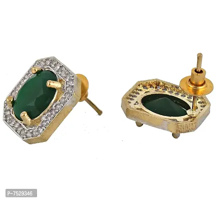 JEWEL21 18K Gold Plated American Diamond (AD) Green Color Combo Pendant Set with Earring, Bracelet,  Ring for Girls  Women (624-k5sa-882-g)-thumb4