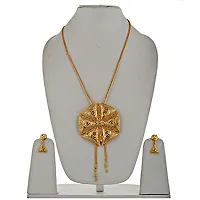 Lucky Jewellery Designer Gold Plated with Long Chain Tie Shape Set Pack of 1 for Girls  Women (555-M7SG-29-B)-thumb4