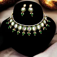 LUCKY JEWELLERY Designer Pearl With Kundan Layered Partywear Necklace and Earrings Combo Set Of 3 For Women  Girls (888-COMBO-1948-3)-thumb3