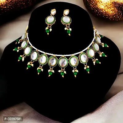 LUCKY JEWELLERY Designer Pearl With Kundan Layered Partywear Necklace and Earrings Combo Set Of 3 For Women  Girls (888-COMBO-1948-3)-thumb4