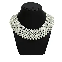 Lucky Jewellery Designer White Color Pearl Necklace for Girls  Women (330-T2NM-400-W)-thumb1