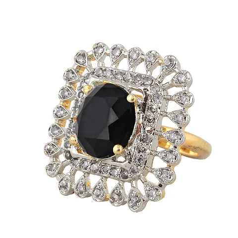 Elegant Plated American Diamond Finger Ring For Girls And Women