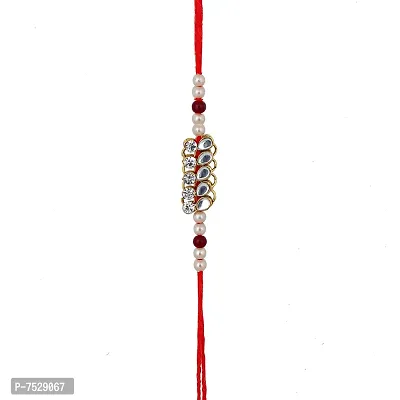 Lucky jewellery Rakhi 18 K Gold Plated Rakhe Boho Collection Rakshabandan Rakhee Bracelet for Bro/Brother/Bhaiya/Bhai/Bhabhi Rakshasutra (65-WZR1-1200-1)-thumb3