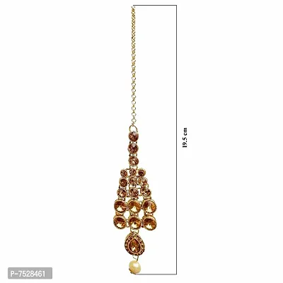 Lucky Jewellery Ethnic Choker Golden Color Stone with Pearl Necklace Set for Girls  Women (1551-ISS-3751-LCT-MOD)-thumb5