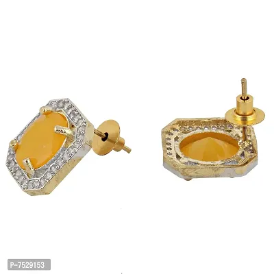Lucky Jewellery 18K Gold Plated American Diamond (AD) Yellow Color Combo Pendant Set with Earring, Bracelet,  Ring for Girls  Women (624-K5SA-882-Y)-thumb4
