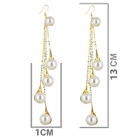 Lucky Jewellery Designer Fashion Jewelry Gold Plated Pearl Dangle And Drop Earrings For Girls  Women (390-CHEM-1225)-thumb2