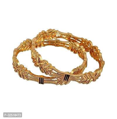 Elegant Golden Alloy Gold Plated Bangles For Women Set Of 2 pcs-thumb5