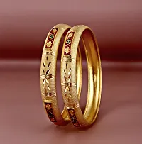 Elegant Golden Alloy Gold Plated Bangles For Women Set Of 2 pcs-thumb3