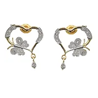 Lucky Jewellery American Diamond Heart Shape Pendant Set-thumb1