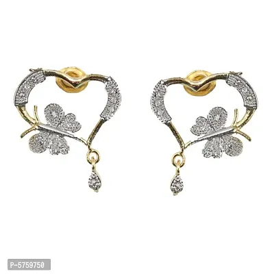 Lucky Jewellery American Diamond Heart Shape Pendant Set-thumb2